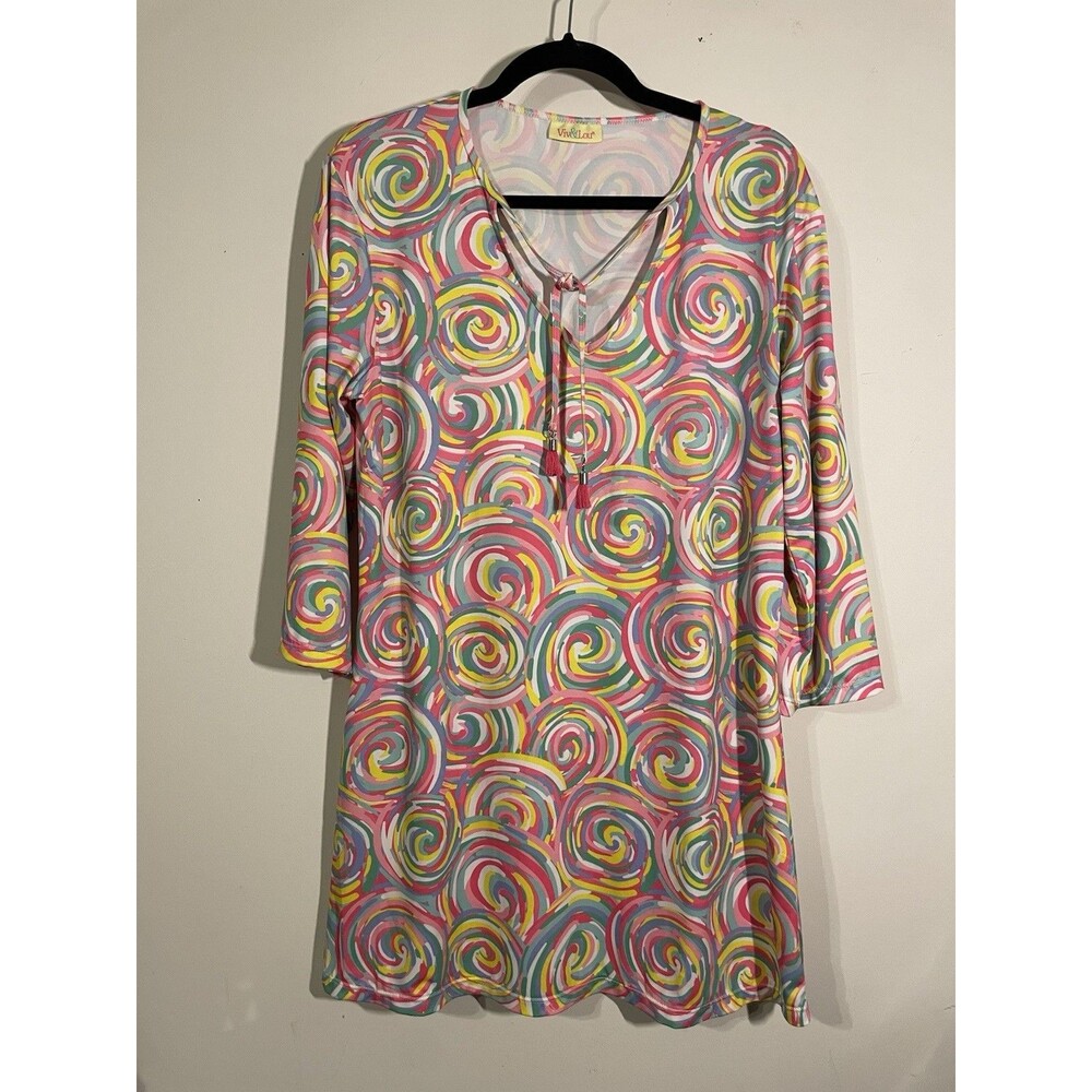 Viv&Lou Women's Spring Dress  3/4 Sleeve V-Neck Dress Tassels Tie Boho